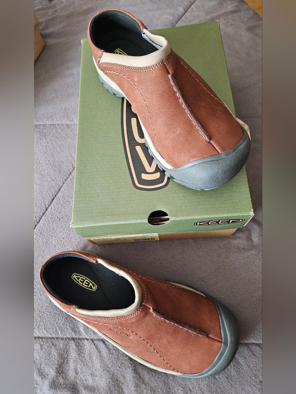 Keen Women's Slip-On Shoes Brown with Gray Toe